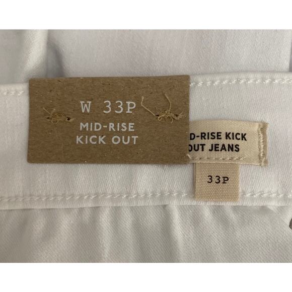 NWT Madewell Mid-Rise Kick Out White Denim Jean Size 33P Stretch Comfort Casual - Picture 7 of 9